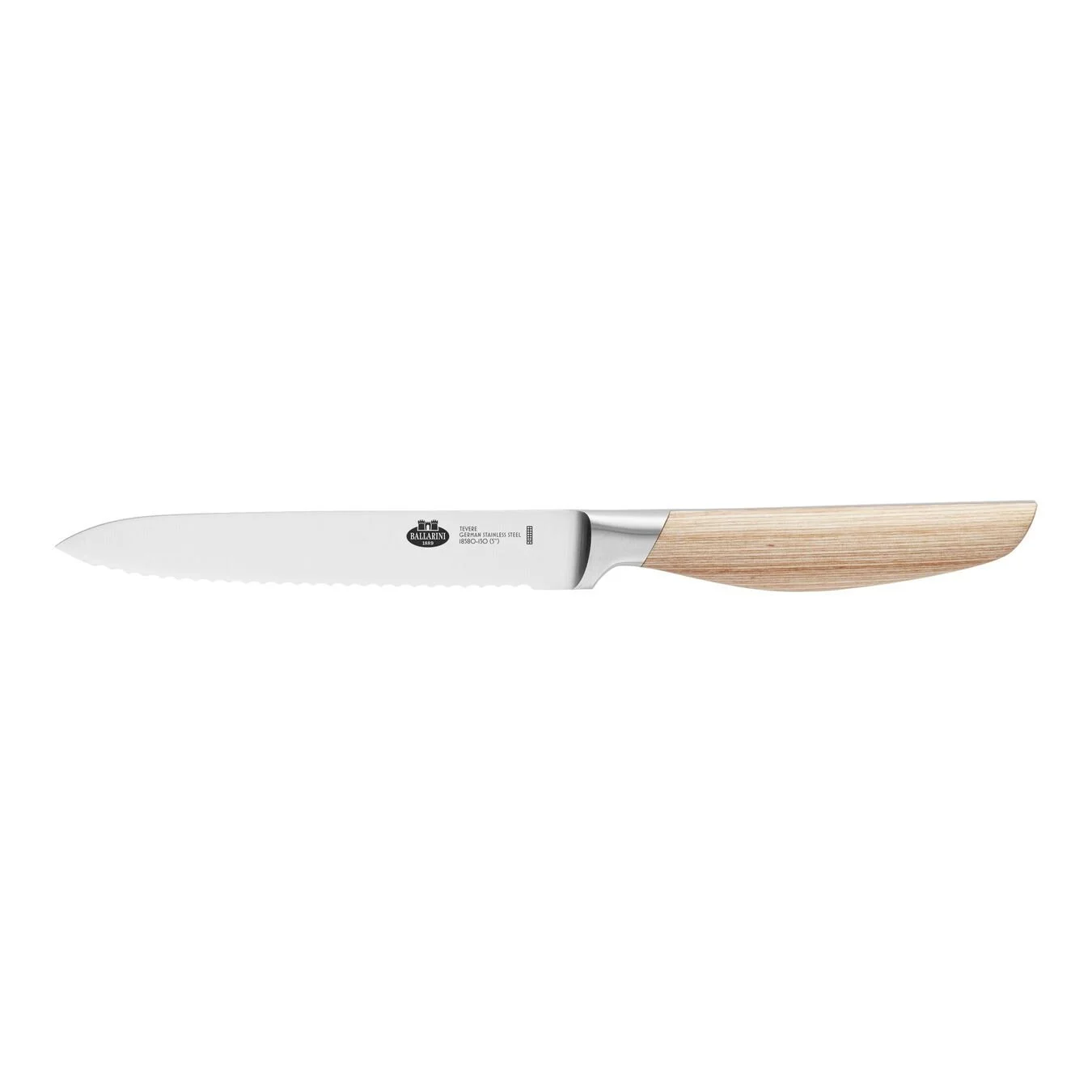 Ballarini Coltello Universale Seghettato - 13 Cm, Naturale