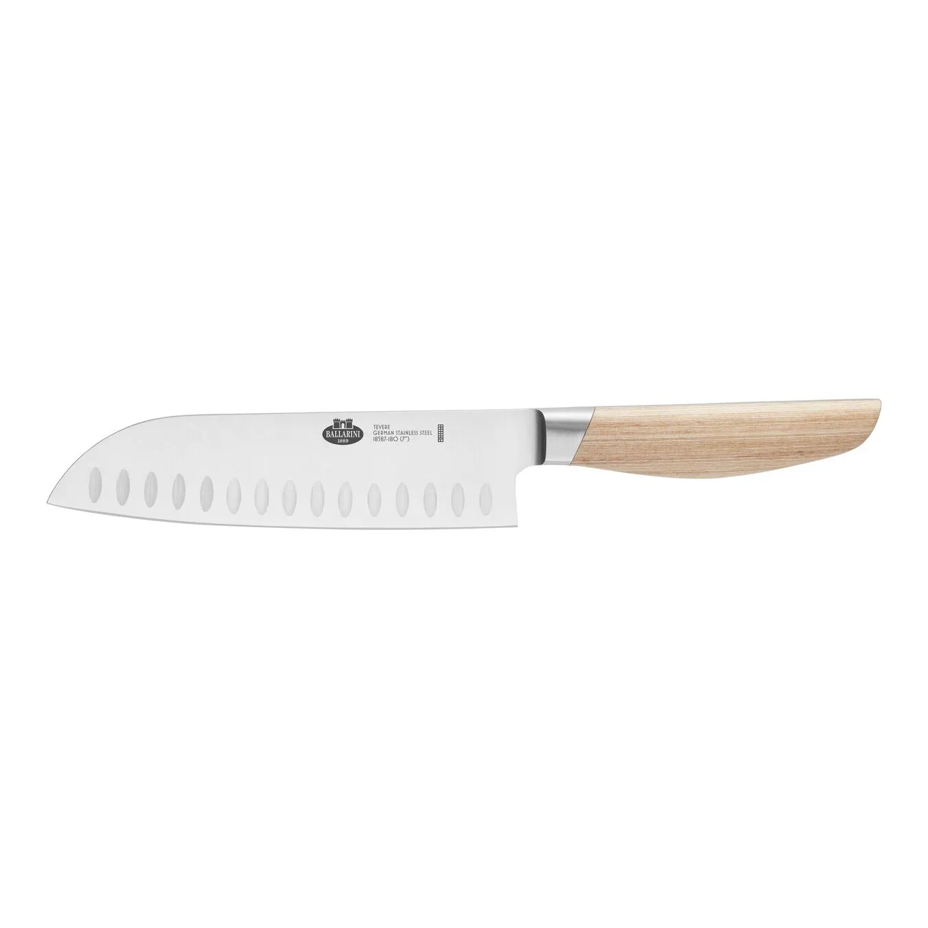 Ballarini Coltello Santoku Alveolato - 18 Cm, Naturale