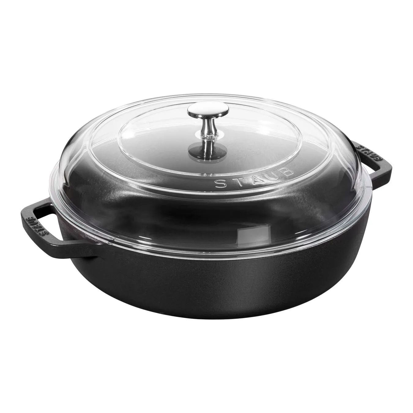 Staub Tegame Con Coperchio In Vetro Rotondo - 28 Cm, Nero