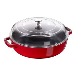 Staub Tegame Con Coperchio In Vetro Rotondo - 28 Cm, Ciliegia