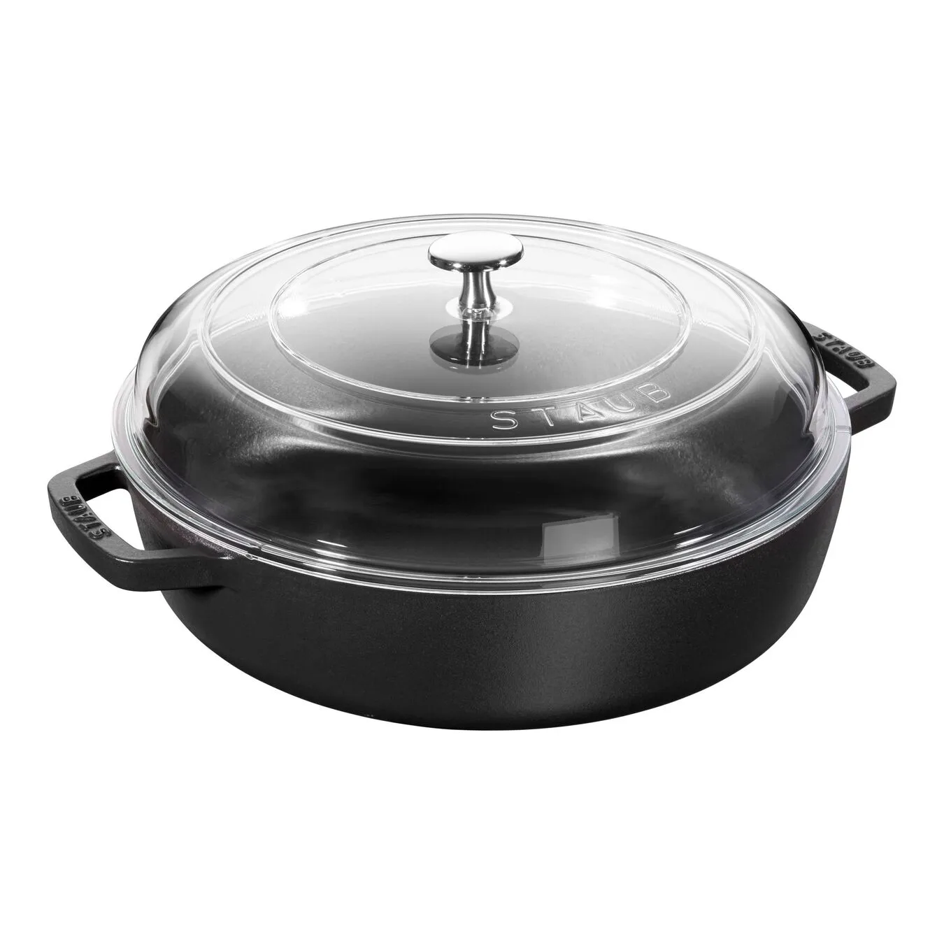 Staub Tegame Con Coperchio In Vetro Rotondo - 26 Cm, Nero