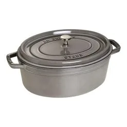 Staub Cocotte Ovale - 33 Cm, Colore Grigio Grafite