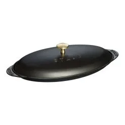 Staub Pirofila Con Coperchio Ovale - 31 Cm, Nero