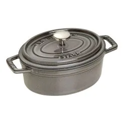 Staub Cocotte Ovale - 15 Cm, Colore Grigio Grafite