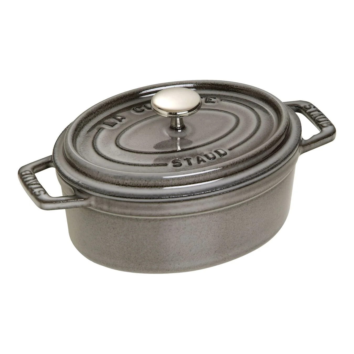 Staub Cocotte Ovale - 15 Cm, Colore Grigio Grafite