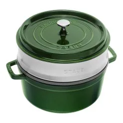 Staub Cocotte Con Cestello A Vapore Rotonda - 26 Cm, Basilico