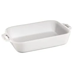 Staub Pirofila Rettangolare - 20 X 16 Cm, Colore Bianco Puro