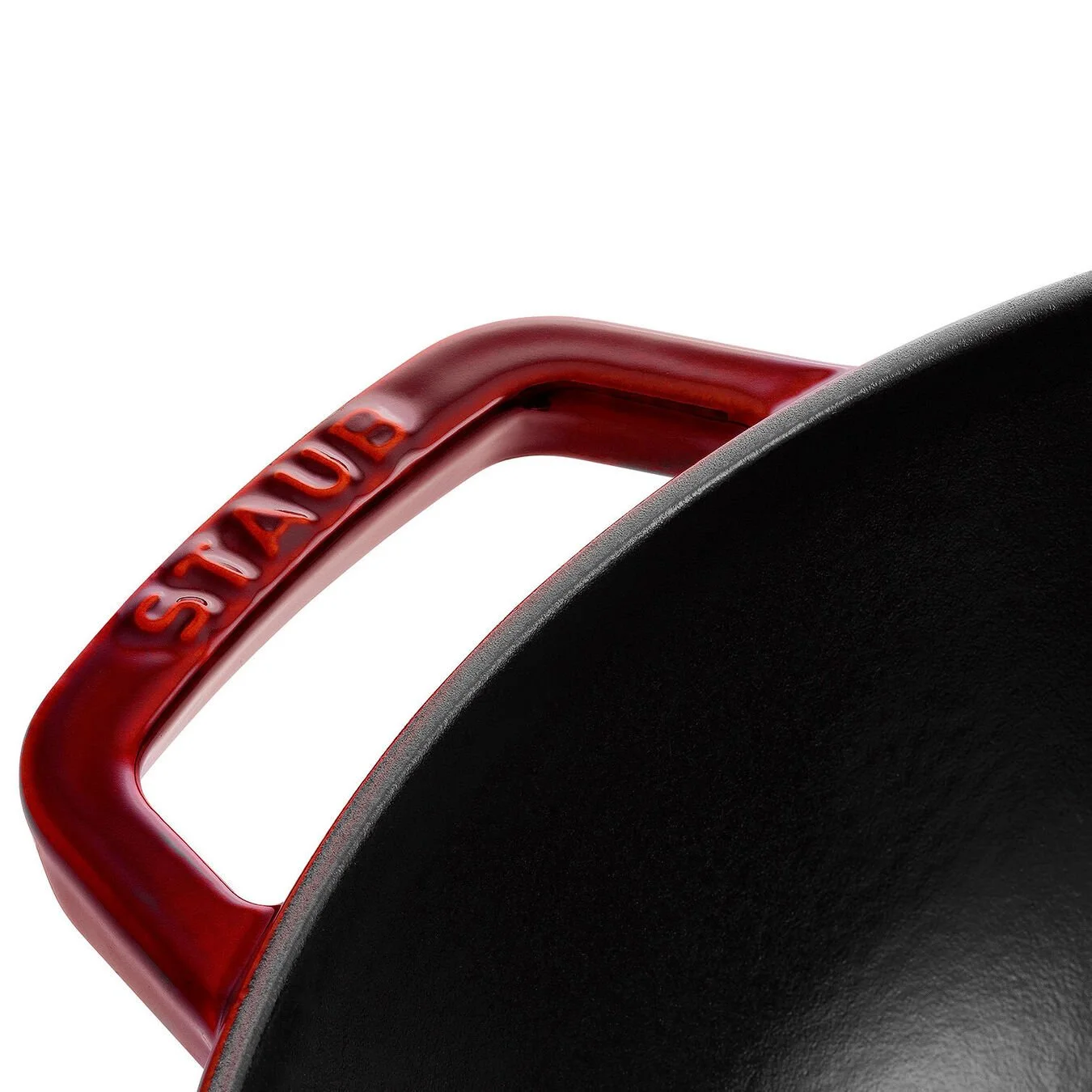 Staub Wok Con Coperchio In Vetro Rotondo - 30 Cm, Granatina - immagine 2
