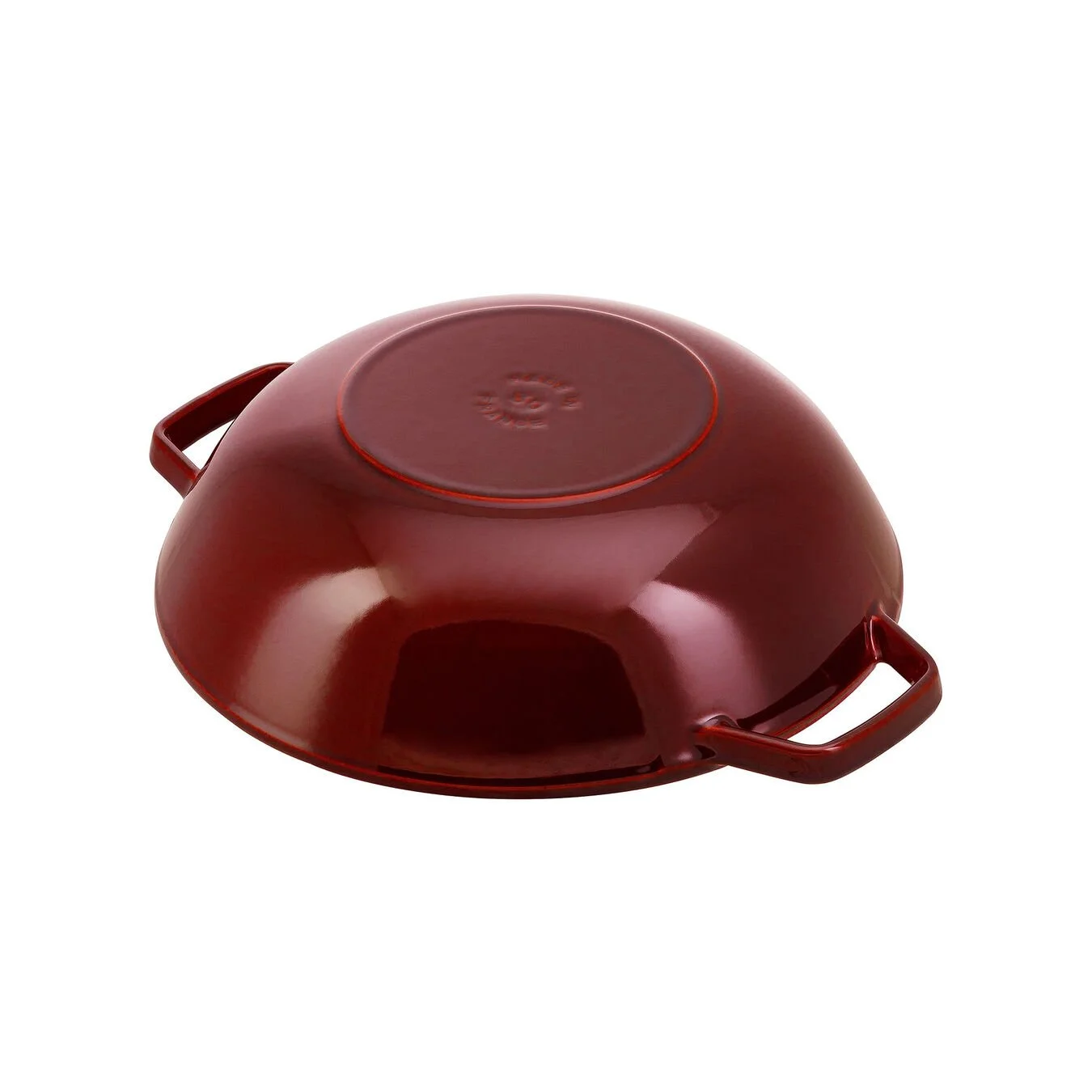 Staub Wok Con Coperchio In Vetro Rotondo - 30 Cm, Granatina - immagine 3