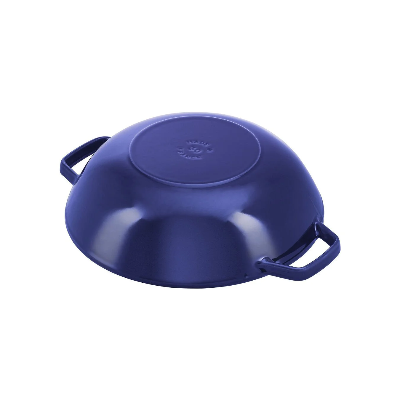 Staub Wok Con Coperchio In Vetro Rotondo - 30 Cm, Blu Scuro - immagine 3