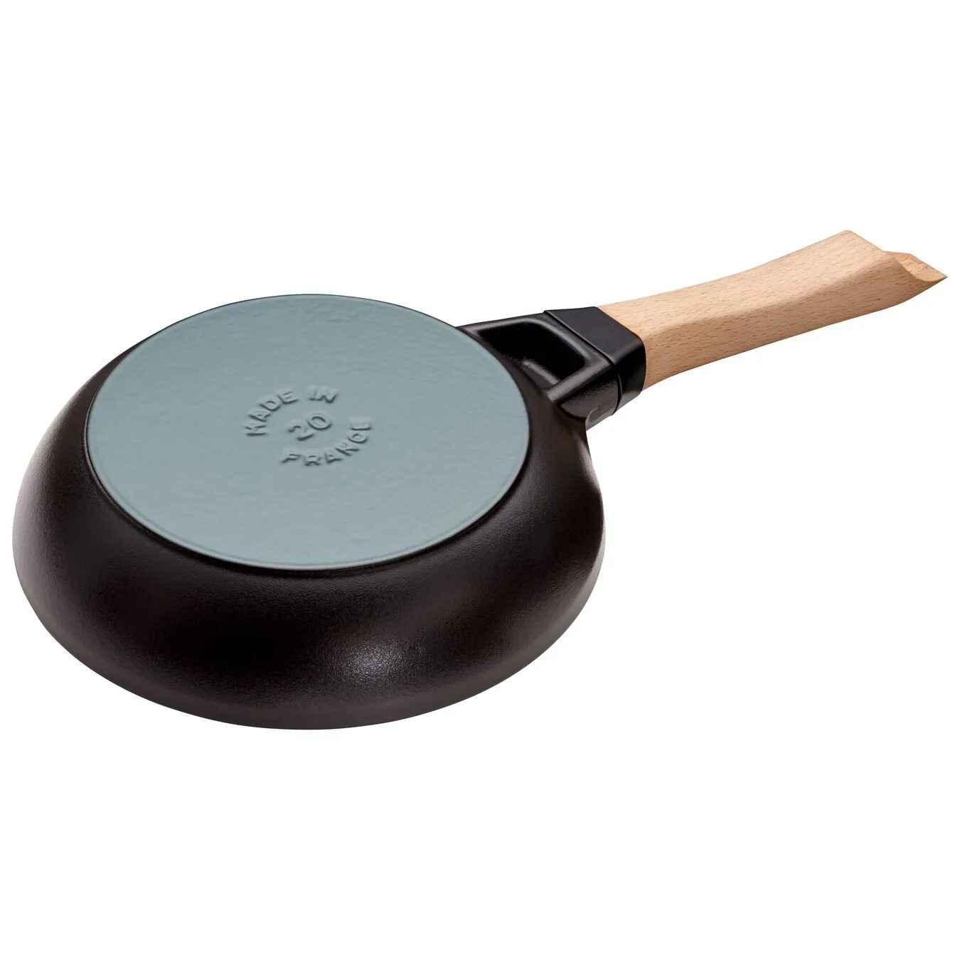 Staub Padella Con Manico In Legno - 20 Cm, Ghisa, Black Matt - immagine 2