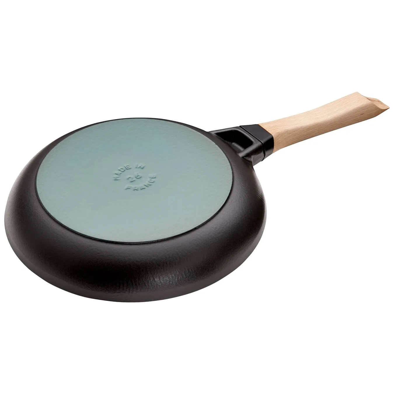 Staub Padella Con Manico In Legno - 26 Cm, Ghisa, Black Matt - immagine 2