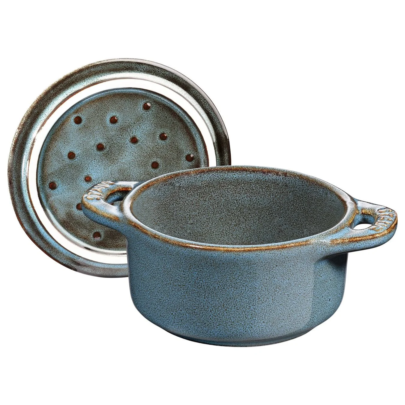 Staub Mini Cocotte Rotonda - 10 Cm, Turchese Antico - immagine 2