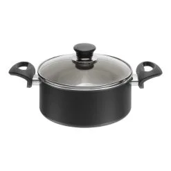 Ballarini Casseruola Con Coperchio In Vetro - 24 Cm, Alluminio, Granitium