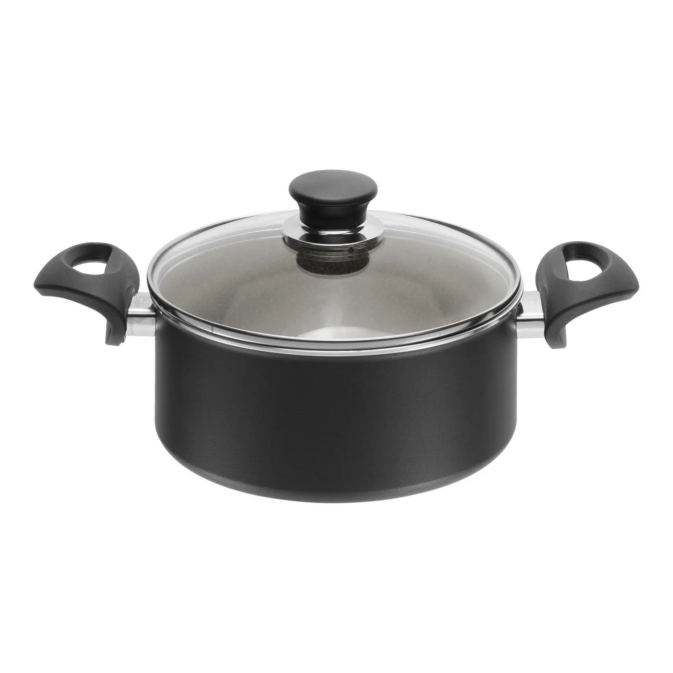 Ballarini Casseruola Con Coperchio In Vetro - 24 Cm, Alluminio, Granitium