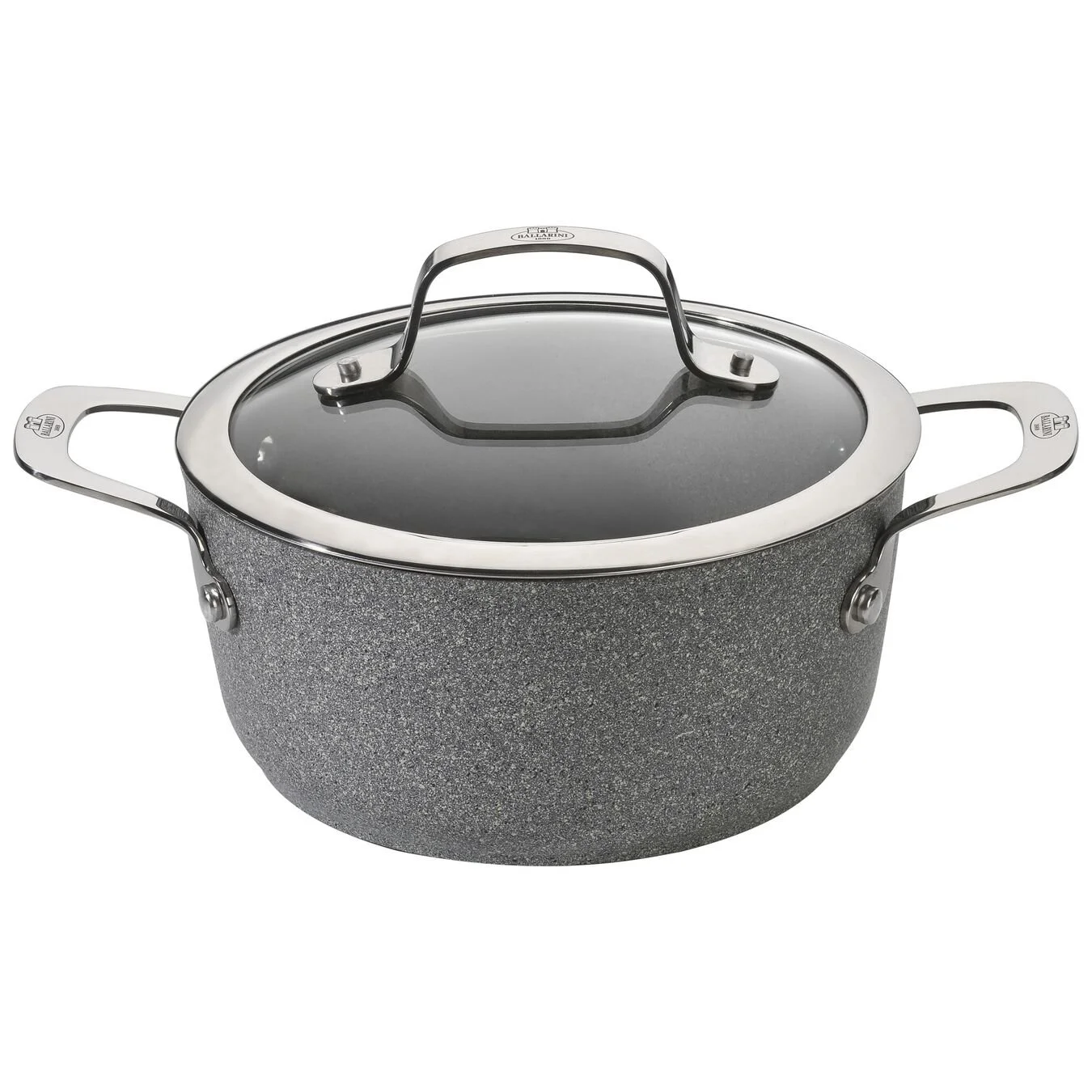 Ballarini Casseruola Con Coperchio - 24 Cm, Alluminio, Granitium Titanium Extreme