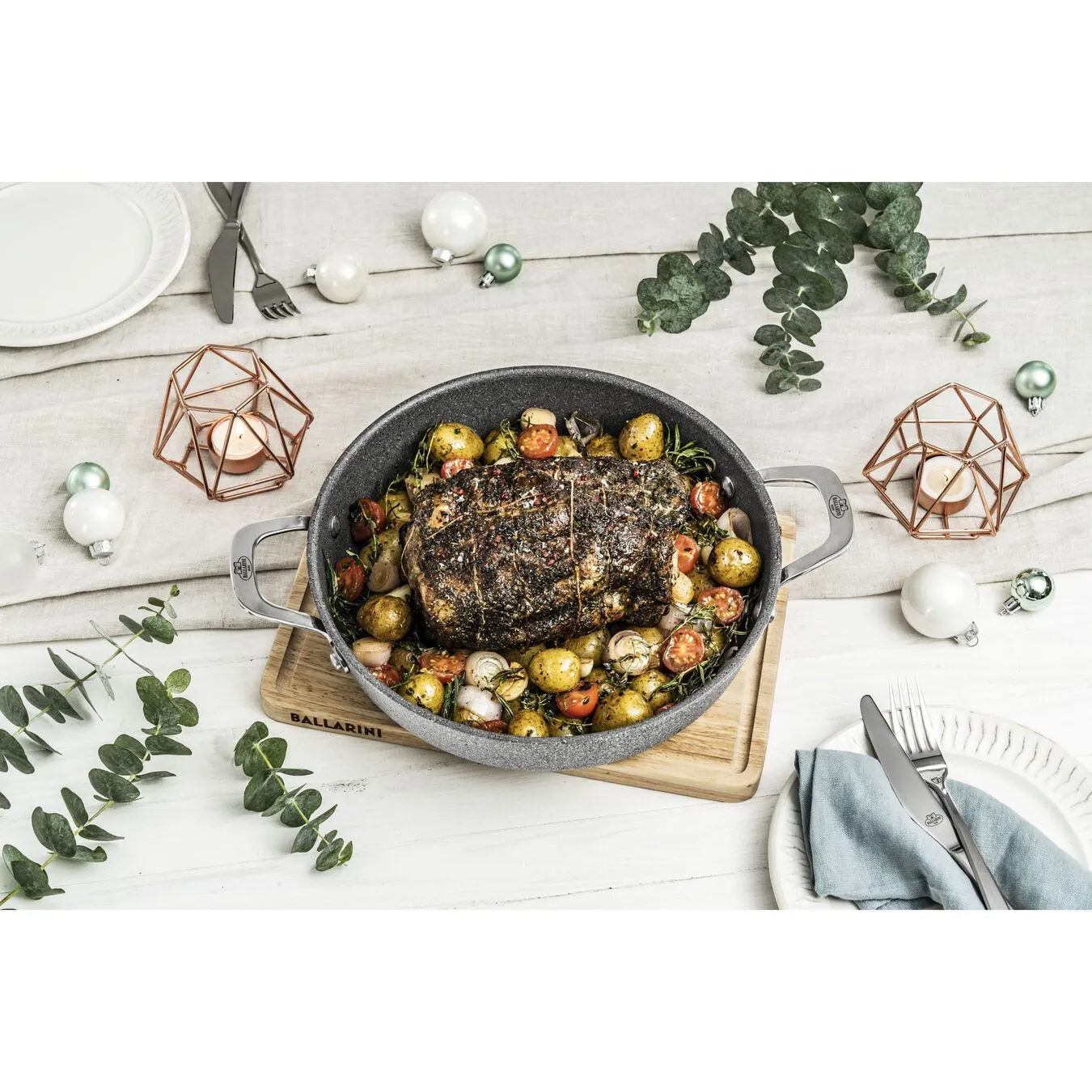 Ballarini Tegame Con Coperchio - 28 Cm, Alluminio, Granitium Titanium Extreme - immagine 2
