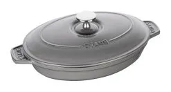 Staub Pirofila Con Coperchio Ovale - 23 Cm, Grigio Grafite