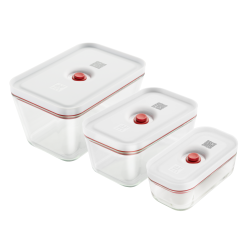 Zwilling Set Di Contenitori, S/M/L / 3-PZ., Vetro, Rosso